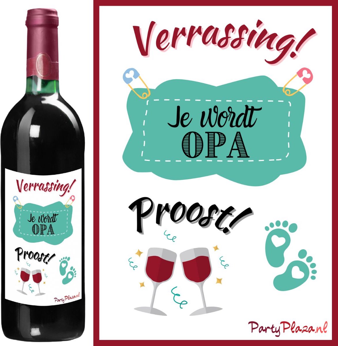 Etiquettes de vin annonce grossesse