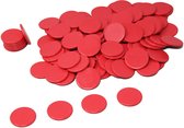 rekenfiches 100 stuks - spel fiches rood - bingo fiches - game chips - speelfiches