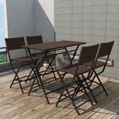 The Living Store Rattan Barset - Marron - 120 x 60 x 101 cm - Rotin PE et structure en acier thermolaqué