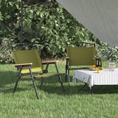 The Living Store Campingstoel Groen - 54 x 43 x 59 cm - Lichtgewicht - Duurzaam Oxford Stof - Inklapbaar - 2 Stuks