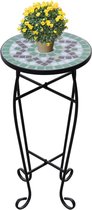 Table végétale en mosaïque The Living Store - 30 cm - Résistante aux intempéries - Vert / Wit/ Zwart