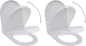 The Living Store Toiletbril - Soft-close - Wit - Kunststof (PP) - 48 x 35 cm - Verstelbaar - Geschikt voor alle toiletpotten - Inclusief 2 toiletbrillen
