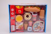 Mini fast food restaurant, happy hamburger speelset, speelset voor in de keuken, Bakset kinderen, hamburgers bakken voor kinderen