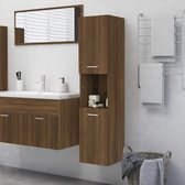 The Living Store Badkaast - Modern ontwerp - Afmetingen- 30 x 30 x 130 cm - Materiaal- Bewerkt hout - Kleur- Bruineiken