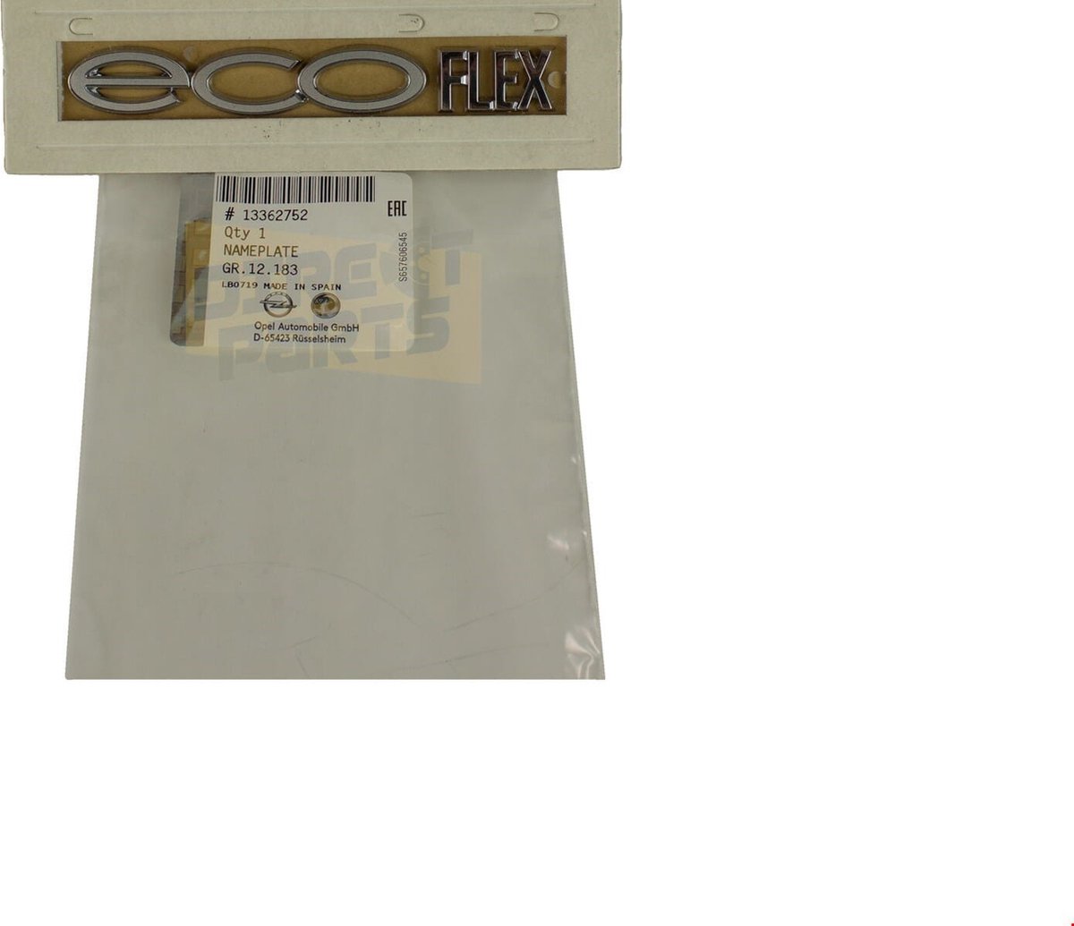 Opel embleem tekst ''ecoflex'' achter Origineel! 13362752 (Bekijk de beschrijving voor de juiste autotypes met de daarbij horende jaartallen)