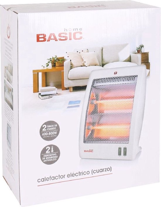 Elektrische Kachel - Infrarood Heater - Straalkachel - Heater - Infrarood Kachel vrijstaand - Omvalbeveiliging - 400/800W - Home Basic