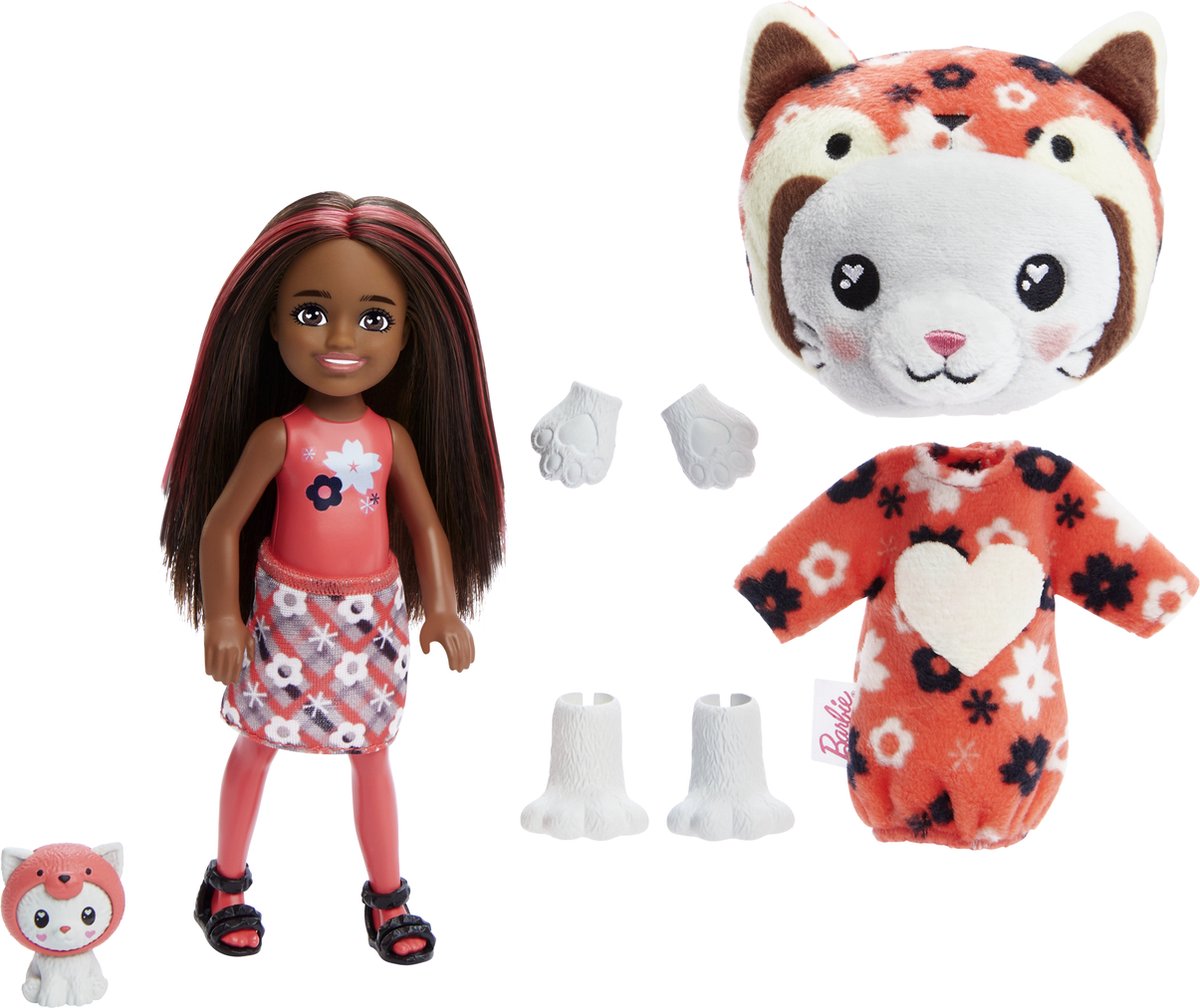 Barbie Cutie Reveal Pop - 139 cm - Kitten Rode Panda - Barbiepop