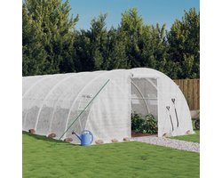 vidaXL Serre - Tuinhuis - Tuinkas met stalen frame 88 m² 22x4x2 m wit - Plastic Greenhouse - Groene Vingers - Hobbytuinder