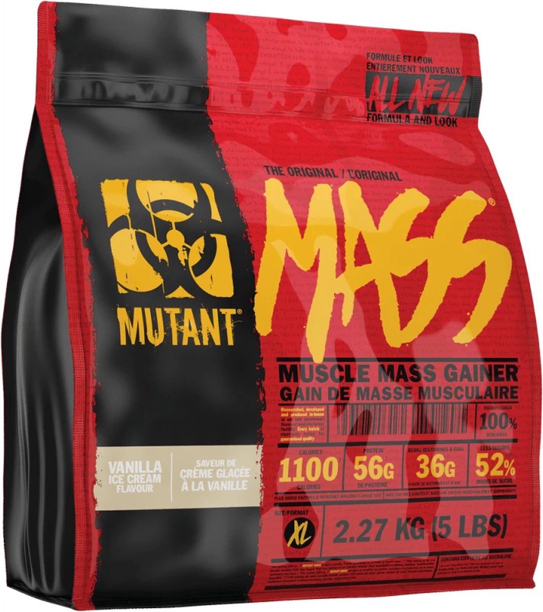 Goedkoopste Mutant Mass - Muscle Mass Gainer - Weight Gainer / Mass Gainer - Vanilla Ice Cream - 2200 gram (8 Shakes