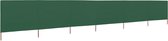 The Living Store inklapbare Windscherm - groen - 800 x 80 cm - nonwoven stof - houten paal