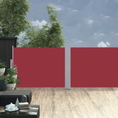 The Living Store Zijluifel Groot - 120 x (0 - 1.000) cm - Rood - Uittrekbaar - Automatische terugrol - Polyester met PU-coating
