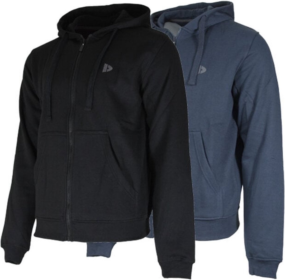 2-Pack Donnay - Sweatvest met capuchon (Bruce) - Sportvest - Heren - Black/Navy (919) - maat S