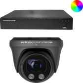 Beveiligingscamera Full Color 4K Ultra HD - Sony 8MP - Set 1x Dome - Zwart - Buiten & Binnen - Met Nachtzicht In Kleur - Incl. Recorder & App