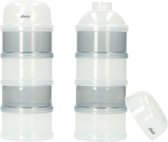 Alecto BF-4 2X - Emballage Duo Tour de lait en poudre - 2x 4 grands récipients empilables - Wit/ Grijs