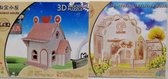 2 x 3D Puzzel - Hout - Tiny Houses - Hobby - Kinderen - Bouwpakket - 11 x 8,5 cm - Cadeau Tip !!
