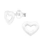 Zilver subtiel hartje oorsteker | liefde valentijn | oorbellen dames zilver | Zilverana | Sterling 925 Silver