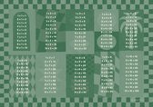 GAAFISCH - Poster - Tafels van vermenigvuldiging - blokken - groen - 42 x 29,7 cm