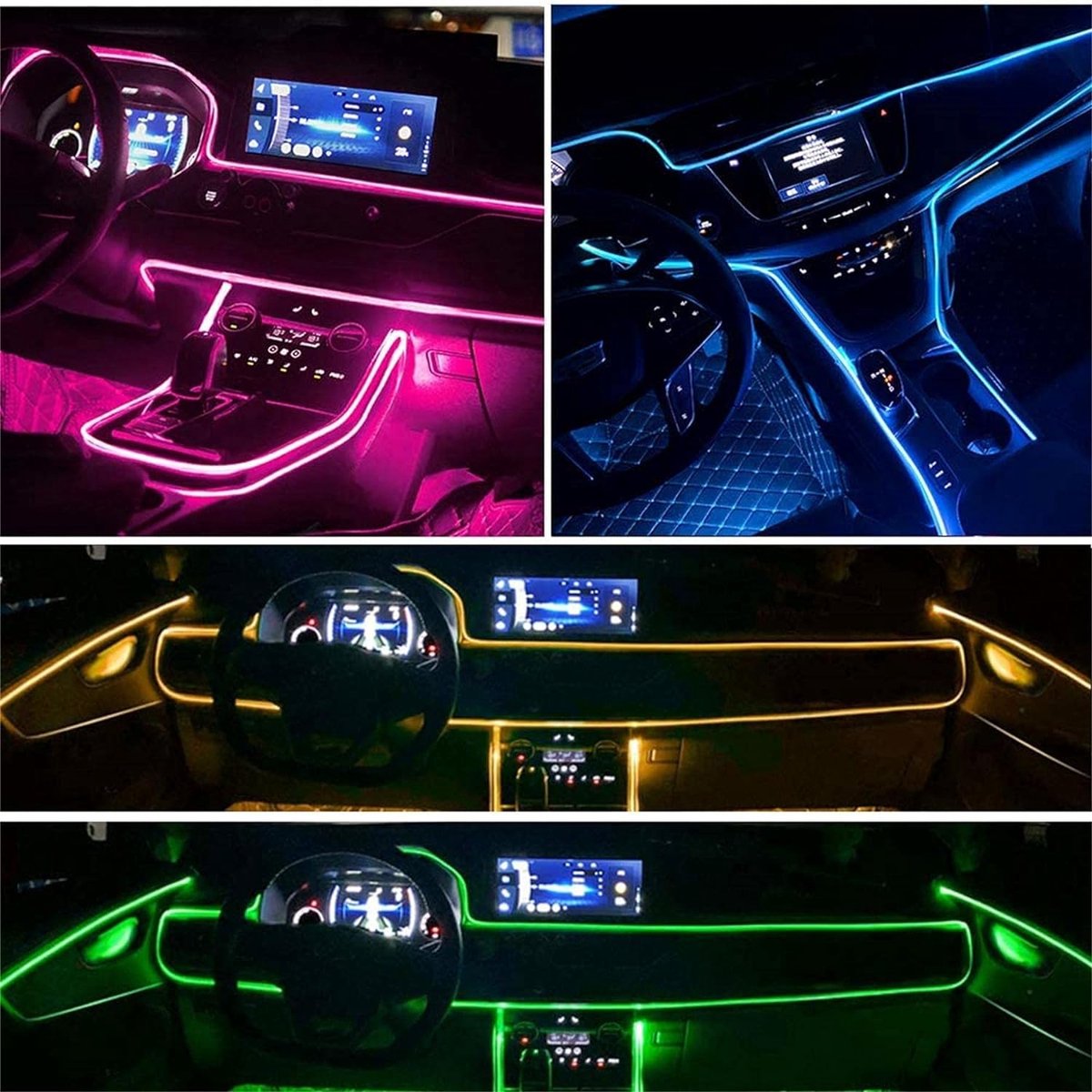Éclairage LED pour voiture, 5 en 1, 6 m, avec contrôle par