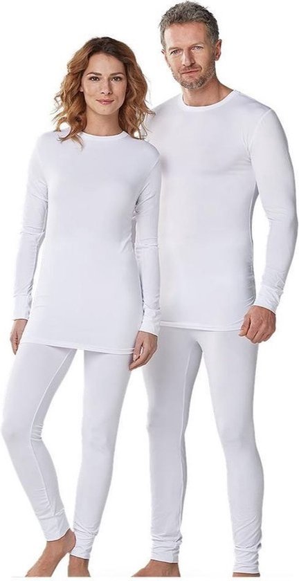 Volwassenen thermo broek DAMIAN - Wit - Polyester - Maat XL - Unisex - Skiëwear - Thermobroek - Extra Soft Fabric - 95% Polyester / 5% Elastaan