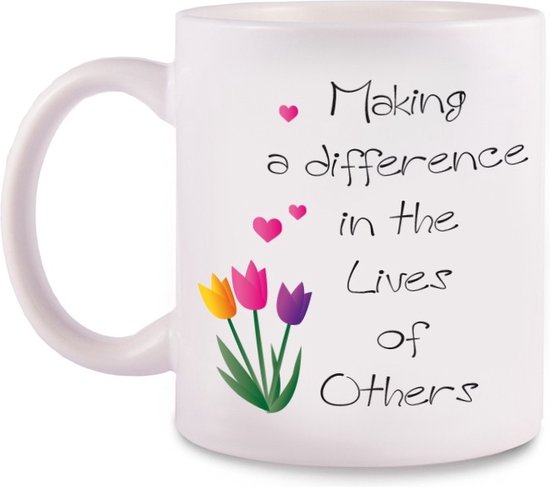 Hospitrix Mug Difference - Personnel de santé - Hôpital - Accessoires de vêtements pour bébé pour infirmières - Cadeau infirmière - Wit