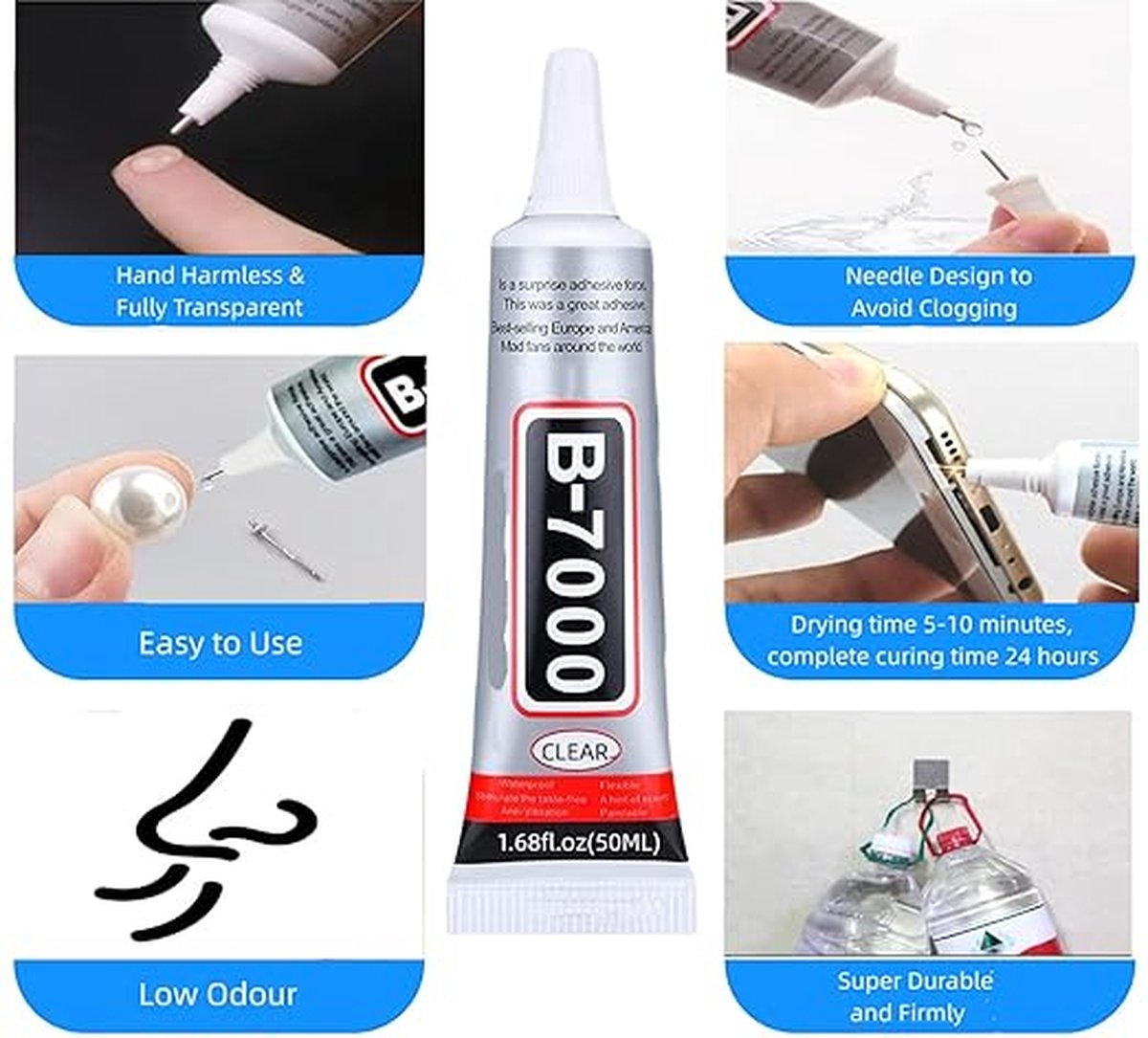 B7000 | Lijm | Glue | 50 ML | Transparante lijm | Transparent Glue | Smartphones | Tablets | Sieraden | Smartphone Glue
