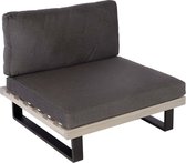 Loungestoel MCW-H54, tuinstoel, gesponnen polyaciahout MVG-gecertificeerd aluminium ~ grijs, donkergrijze bekleding