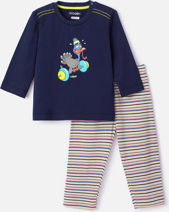 Woody pyjama baby unisex - donkerblauw - kalkoen - 232-10-PLU-S/839 - maat 68