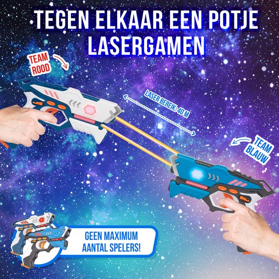 Silvergear Pistolets laser Set - Lasergame - Duo set avec 2 Pistolets laser - Distance