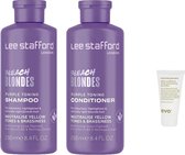 Lee Stafford - Blondes Purple - Toning Shampoo - 250 ml + Conditioner 250ML + WILLEKEURIG Travel Size