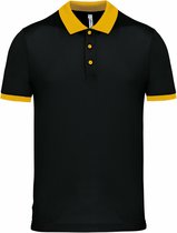 ProAct Poloshirt Sport Pro premium quality - zwart/geel - mesh polyester stof - voor heren XL