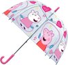 Peppa Pig paraplu - voor kinderen - donker roze/transparant - D61 cm