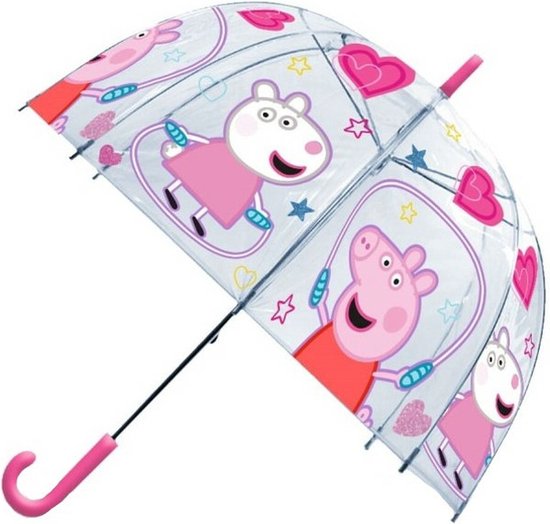Parapluie Peppa Pig - pour enfant - rose foncé/transparent - D61 cm