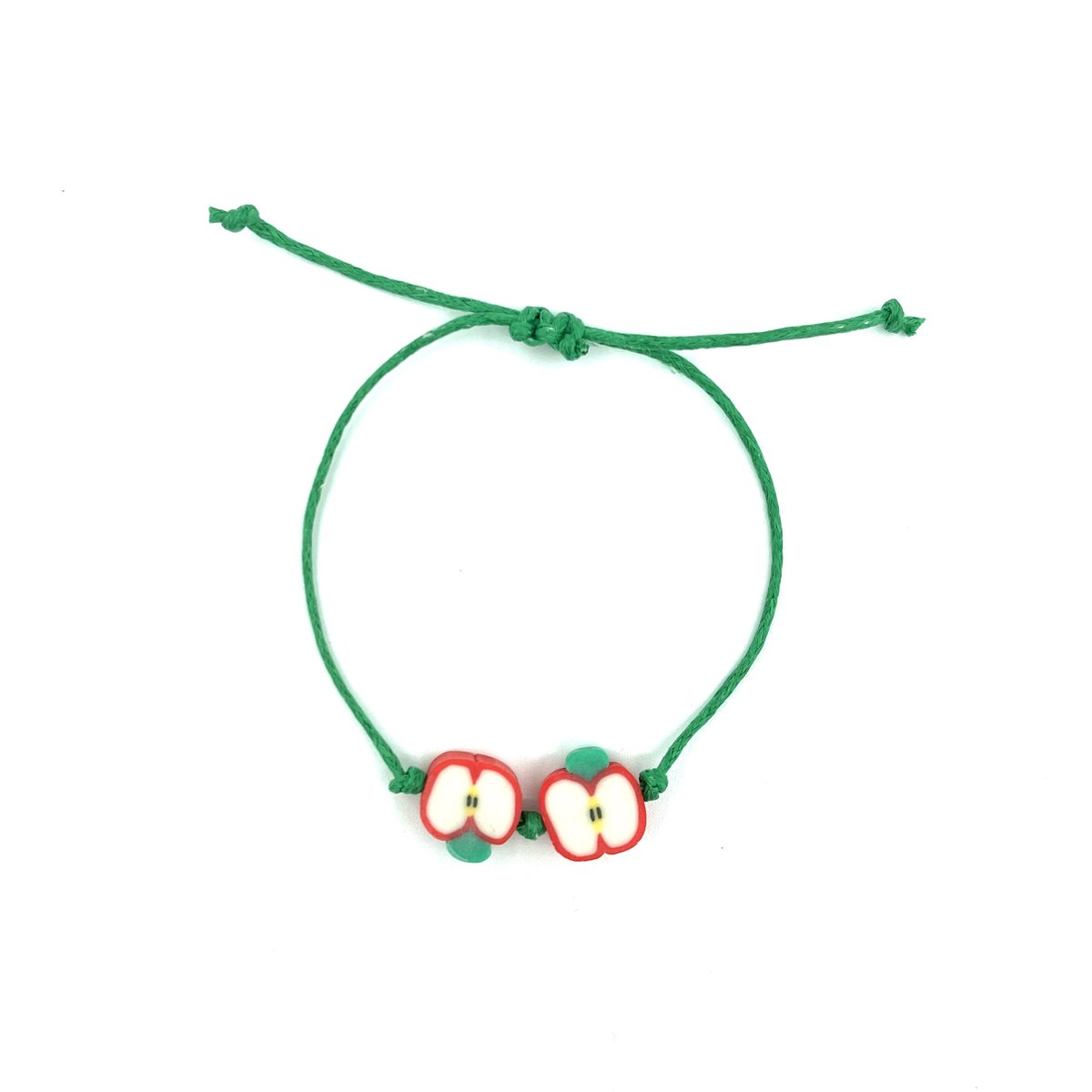 Luna-Leena duurzame kinderarmband appel groen - L15cm - handgemaakt in Nepal - apple beads- kids bracelet - accessoires - feest - cadeau - kinderfeestje - verjaardag - sieraad