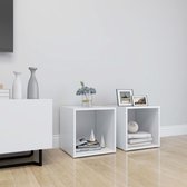 The Living Store TV-meubel - Standaard- Wit - 37x35x37 cm - Bewerkt hout