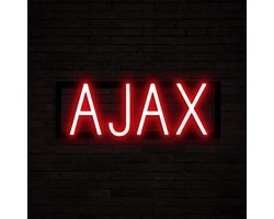 AJAX - Lichtreclame Neon LED bord verlicht | SpellBrite | 44,12 x 16 cm | 6 Dimstanden & 8 Lichtanimaties | Reclamebord neon verlichting