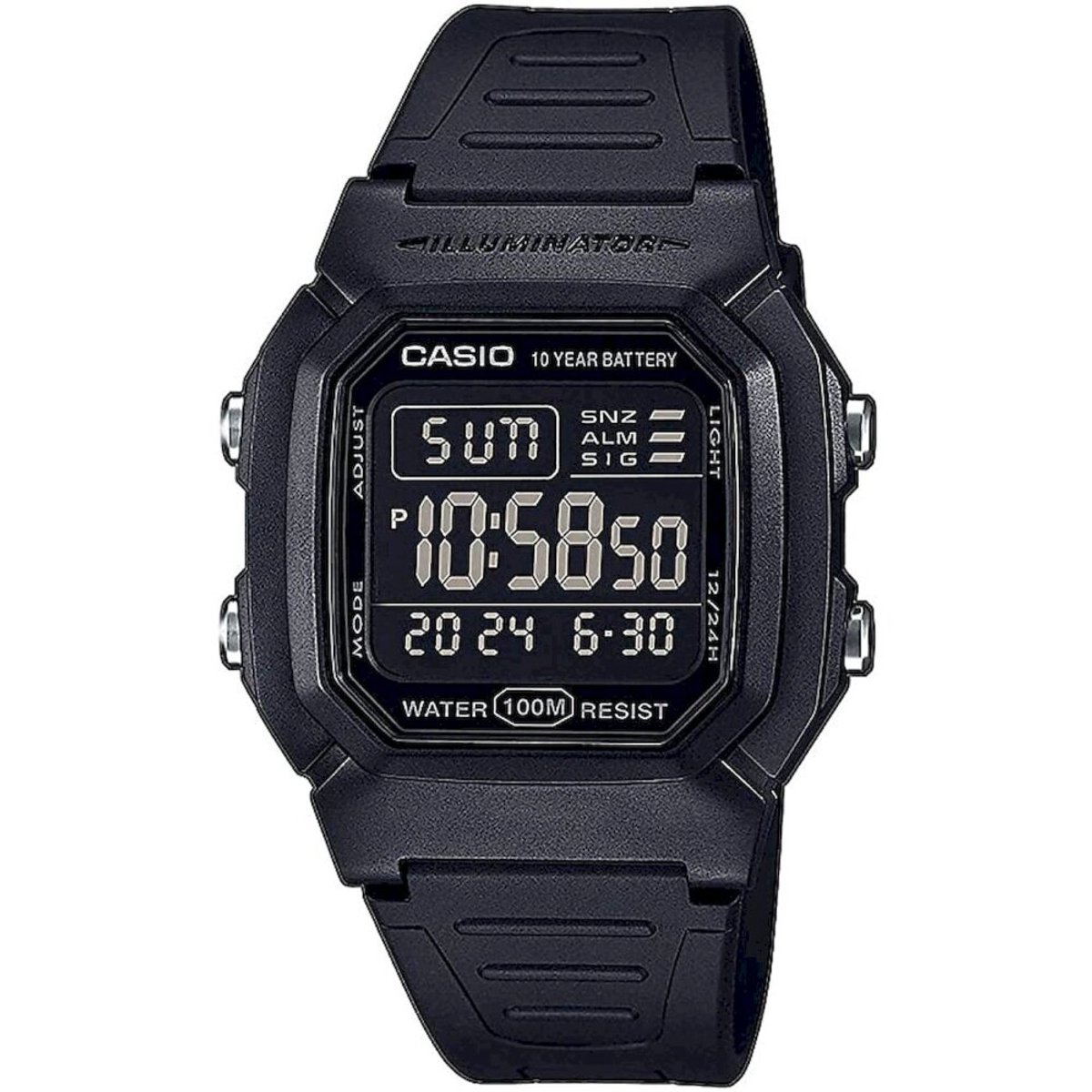 Casio Casio Collection W-800H-1BVES Horloge - Kunststof - Zwart - Ø 36 mm