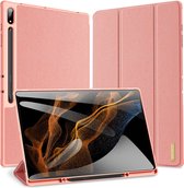 Dux Ducis Domo Tablet Hoes geschikt voor de Samsung Galaxy Tab S9 FE - Tri-Fold Book Case - Sleep/Wake functie - Roze