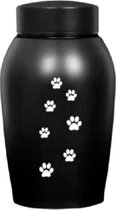 Urn voor honden | inhoud: 500 ml | kleur zwart | opdruk: hondenpootjes