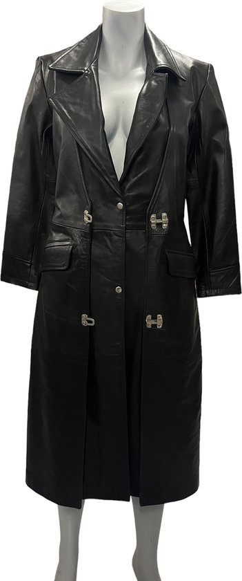 Fashion World - Manteau long noir - Taille XS