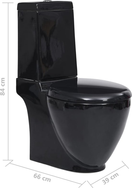 vidaXL-Toilet-rond-afvoer-onder-keramiek-zwart | bol