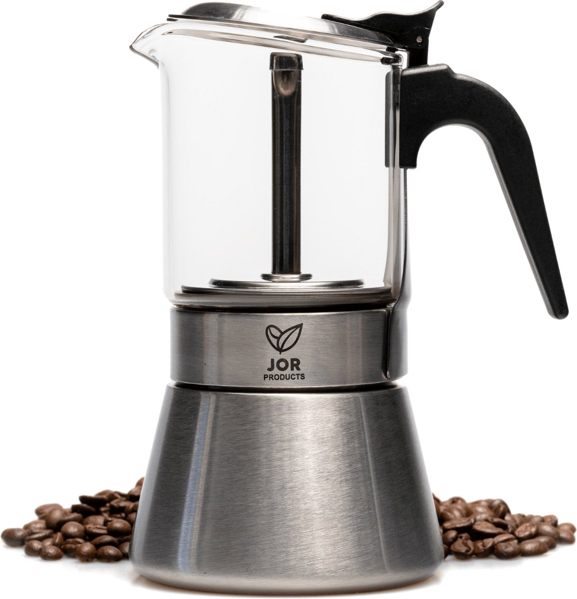 JOR Products® Percolator - Koffiezetapparaat - Koffiemachine - Koffiebonen - Koffie - Camping - Glazen - Reizen - Travel - Espresso - Inductie