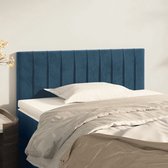 The Living Store Hoofdbord Velvet - Donkerblauw - 90 x 5 x 78/88 cm