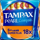 Tampons Tampax Compak Pearl Super Plus - 18 pièces - avec manchon d' Tampax