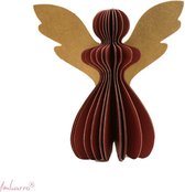 Imbarro - Decoratieve engel 'Gabriela' (Set van 2) - M - Aubergine