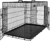 Hondenkooi met 2 deuren, 92,5 x 57,5 x 64 cm, zwart