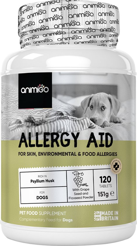 Animigo Anti-Allergie voor honden - 120 natuurlijke anti jeuk hond tabletten - Tegen alle soorten allergie - Vleesvrij
