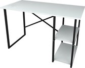 Pochon - Bureau Tulp - Wit - 30x120x75 - Bureau met 2 Vakken - Industrieel - Tafel - Werktafel