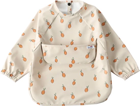 RubyC Slab met Mouwen (12 tot 36 maanden) Citroen Lemons - Waterproof Slabbetje - Baby - Peuter - Citroenen - Schort