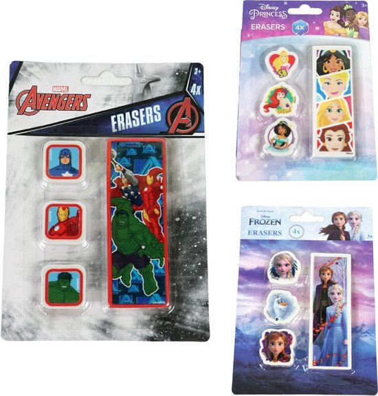 Gummen - Disney of Marvel - set van 4 - 3 assorti