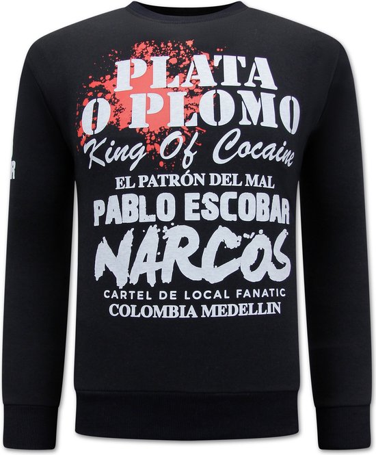 El Patron - Pablo Escobar Heren Sweater - Zwart